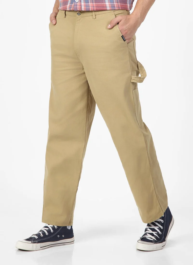 Urbano Fashion  Urbano Fashion Men's Light Olive Loose Baggy Fit Solid Carpenter Trouser Pant with 5 Pockets Non-Stretchable for Men | Best Price UAE